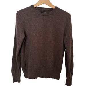 Quince Mongolian Cashmere Heather Truffle Brown Crewneck Sweater Size M